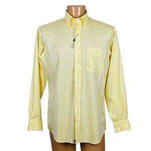 NWOT Vtg Tommy Hilfiger Dress Shirt Sz 16 34-35 Butter Yellow Pinpoint Cotton